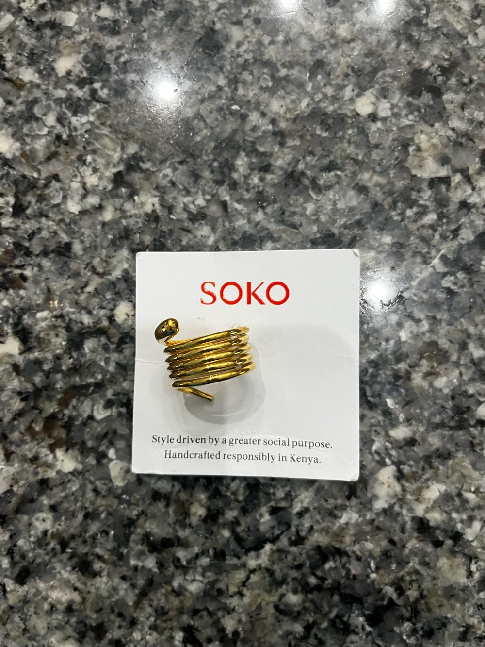 SOKO Wrapped Real Gold Coil Wrap Ring
